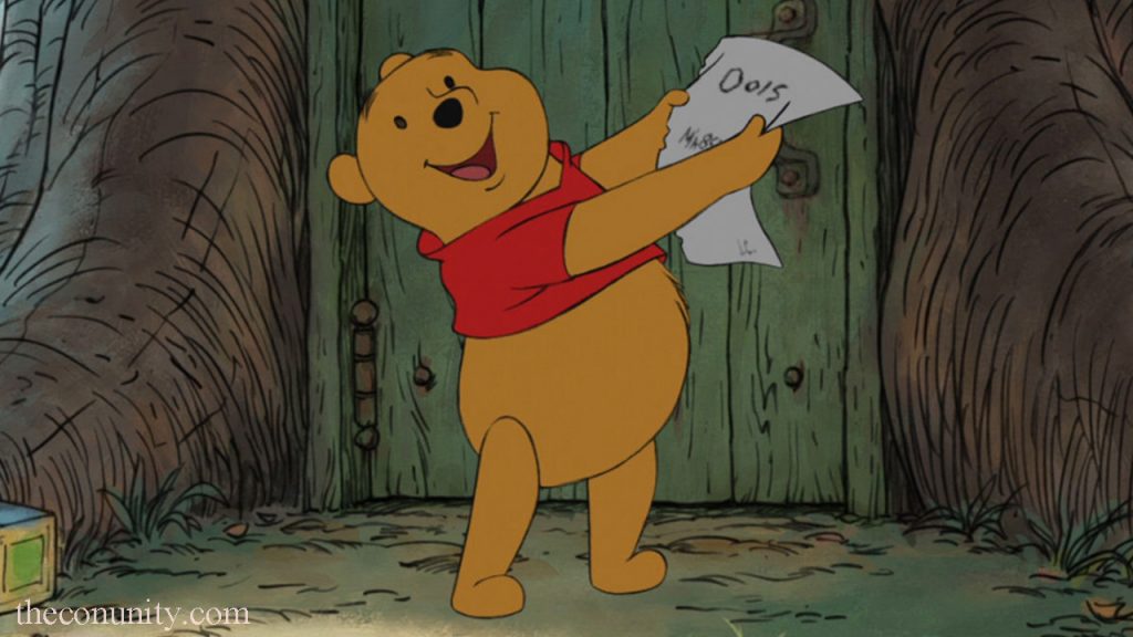 Pooh พูห์ เป็นตุ๊กตาหมีสีเหลืองที่มีเสียงสำเนียงอังกฤษที่นุ่มนวล สวมเสื้อสีแดงอันเป็นสัญลักษณ์และเป็นพระเอกของซีรีส์ Winnie-the-Pooh