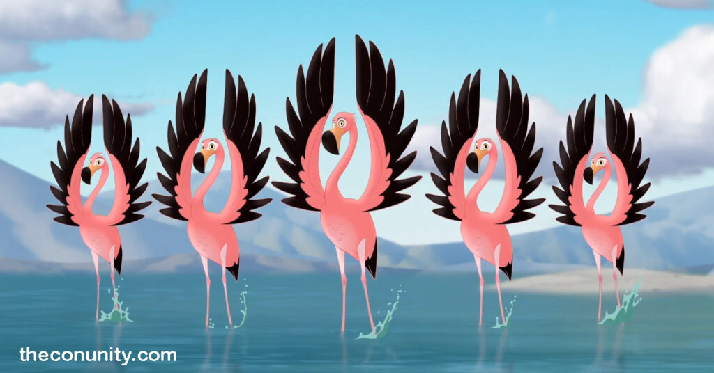 Flamingo Girls เป็นตัวละครในฤดูกาลที่สามของThe Lion Guard พวกมันเป็นนกฟลามิงโกขนาดใหญ่ที่ไม่มีชื่อซึ่งเป็นส่วนหนึ่งของ